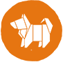 A orange dog symbol