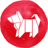 A red dog symbol A red dog symbol