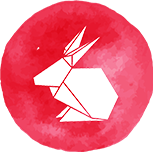 A red rabbit symbol A red rabbit symbol